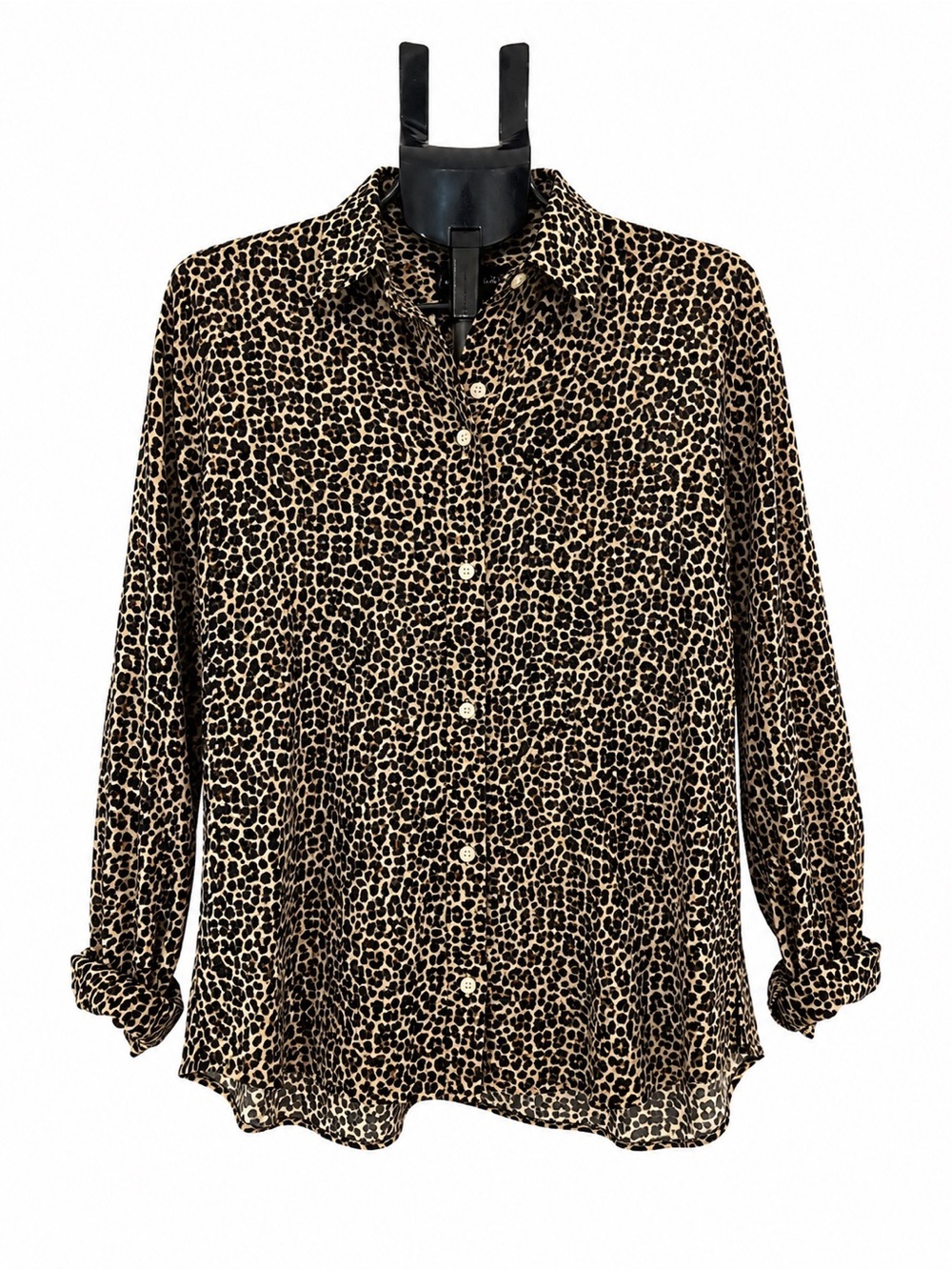 J CREW BUTTON DOWN CHEETAH PRINT TOP